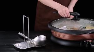 Stainless Steel Pot Lid and Spoon Holder Kitchen Utensils Lid Holder Drain Rack Stove Organizer Storage Rack Kitchen Accessories