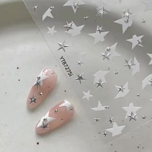 Sweet Stars Nail Stickers Cool Gold Silver Mini Stars Design Self Adhesive Nail Art Decoration Stickers Manicure Accessories DIY
