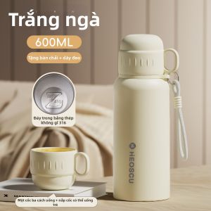 NIRMEI | Cốc Cách Nhiệt Dung Lượng Lớn Có Ống Hút
