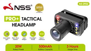 NSS Outdoor camping Portable waterproof LED Headlamp Fishing headlights flashlight rechargeable