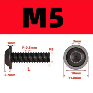 ISO7380-2 BLK 304 Stainless Steel M5 M6 Black Flange Button Head Screw With Washer Collar Inner Hex Socket Allen Screws Bolt