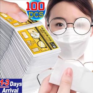 100pcs Eyeglasses Wiping Cloth / Anti-fog Glasses Lens Cleaning Wipes / No-traces Phone Screen Cleaner Cloths / Glasses Wiping Wet Paper / Disposable Glasses Wipes / Anti-Fog Screen Cleaning Wipes