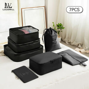 LouisWill 7 Sets Travel Storage Bags Luggage Organizer Bags Waterproof Packing Cubes For Clothes Shoes Cosmetics Toiletries