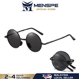 MENSPE Foldable Sunglasses Circular Men Women Polarized Glasses Chic Retro Sunglasses Photochromic Polarized Sunglasses Men Discoloration Eyewear Anti Glare UV400 Glasses Driving Goggles