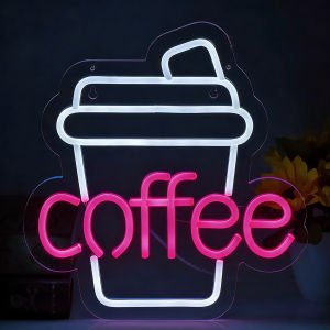 Coffee Neon SignLED Coffee Cup Light Sign for Wall DecorCoffee Lights Up Signs for Coffee StationCoffee ShopOfficeParty