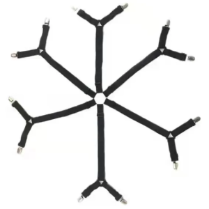 Bed Sheet Clips Adjustable Sheet Straps Suspenders Gripper Fastener 6 Sides Triangle Heavy Duty