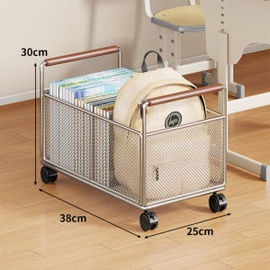 WUBUWEI | Movable Under-Desk Storage Rack With Wheels High Capacity Book Organizer