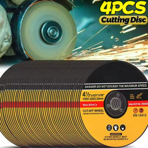 4ชิ้นวงล้อตัดเรซินเลื่อยวงเดือนแผ่นตัด125มม. ที่เจียรมุมสำหรับเลื่อยการตัดพลาสติกไม้โลหะเหล็กทองแดง