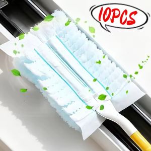 10PCS Disposable Car Cleaning Duster with Handle Household Static Dust Hair Spider Webs Removal Brush Refills Replacement Heads Brush