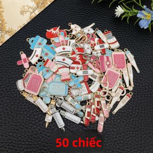 Mặt Dây Chuyền Y Tế Bằng Hợp Kim Tráng Men Mặt Dây Chuyền Bác Sĩ/y Tá Dùng Làm Vòng Cổ Và Móc Khóa Thủ Công - Bộ 10/20/50 Chiếc