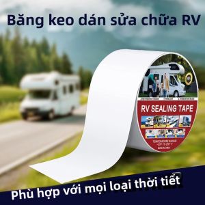 16.4ft RV Băng Keo Dán Màu Trắng Chống Thấm Nước UV & Chống Chịu Thời Tiết Băng Keo Sửa Chữa Mái Nhà Cho RV Sửa Chữa Cửa Sổ Thuyền Niêm Phong Chiều Rộng 5cm/10cm
