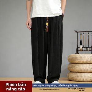 Quần Vải Gai Giống Lanh Phong Cách Trung Quốc Truyền Thống cho Nam