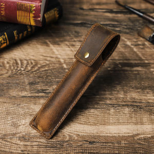 Hiram เคสปากกากระเป๋าดินสอที่วางกระเป๋าปากกาหนังเครซีฮอสของแท้1/2/3ช่องสำหรับปากกาลูกลื่นน้ำพุโรลเลอร์บอล