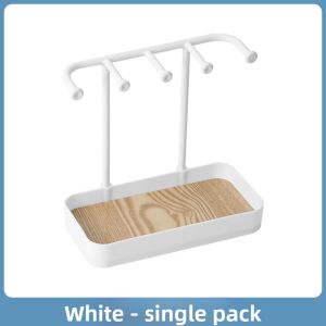 Jewelry Organizer Stand for Necklace Earring Bracelet Makeup Table Accessories Holder with Wood Tray Desktop Storage Rack