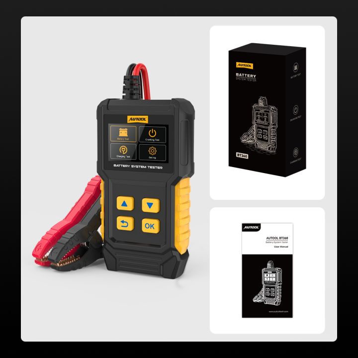 【2026 NEW】 AUTOOL BT360 Car Battery Tester 20-2000CCA Cranking Test ...