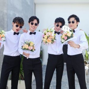 Groomsman Suit Brothers Group Clothing Mens Western-Style Wedding Clothes Suit Shirt Outfit Wedding Chorus Dress Spring and Summer