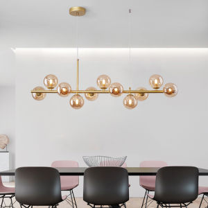 [Free Bulbs] Modern Ceiling Chandelier 100CM LED Sphere Chandelier 11 Lights Hanging Tricolor Chandelier Bubble Chandelier Dining Room Lighting Fixture for Kitchen Island Dining Table
