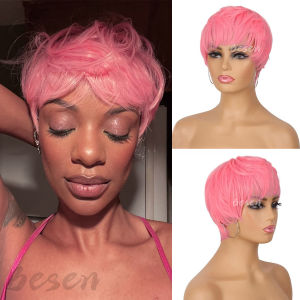 Synthetic Short Pixie Cut Wigs for Black White Women Short Layered Wigs Heat Resistant Colorful Cosplay Halloween Party Wigs
