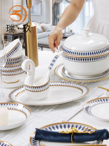 Bộ Đồ Ăn Bằng Sứ Xương Dùng Trong Gia Đình Bát Đựng Cơm Bát Đựng Mì Nồi Đựng Súp Nồi Đựng Cá Dĩa Đựng Thức Ăn Vật Liệu Sứ Xương