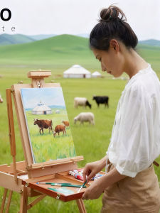 Portable ECO Painting Box Easel Type Light Wooden Panel for Sketching And Oil Painting with Handle Lancaster Beech Wood