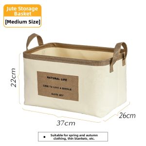 Foldable Hemp Fabric Organizer Storage Bin