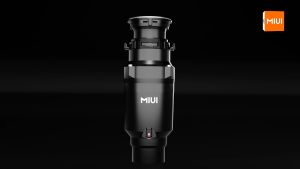 ROUNY 375W Food Waste Disposer <50dB Whisper-Quiet 3300RPM High-Speed Motor Bladeless Safe Design Air Switch Control for Kitchen Sink