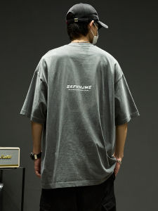 Áo Thun Cotton Nam Tay Ngắn Mùa Hè in Hình Trăng Phong Cách Mỹ Thường Ngày Thoáng Khí Thoải Mái Cỡ Lớn Tay Ngắn