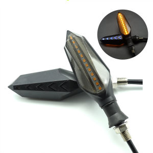 2Pcs Universal Motorcycle LED Turn Signal Light Amber Lamp Indicator Blinker Flowing Flashing Light Waterproof Motorbike Scooter