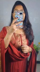 Wedding Wear Designer Kurti Vichitra Silk Plus Size Kurti With Dupatta For Women