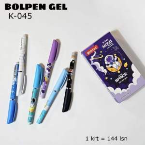 Bolpen Gel Hitam 05mm Fancy Capybara K-052/ Astronot K-045/ Labubu K-051