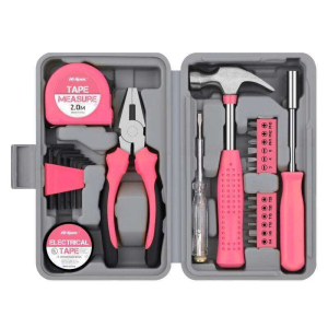 Pink Multi-Functional Gift Tool Set Pliers Household Hardware Family Maintenance Toolbox Combination Set