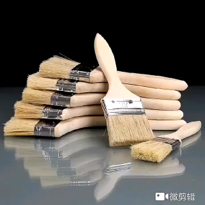 Kuas Cat Tukang Bangunan - Gagang Kayu /Kuas Cat Dinding Bulu Tebal