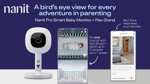 nanit Baby Monitor Pro Smart WiFi Camera &amp Flex Stand Portable monitor，Breath Tracking Night Vision 2-Way Talk Back Smart Alerts Tracking Temperature &amp Humidity Soothing Baby to Sleep