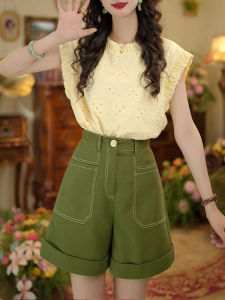 Shalldoer | Retro Hong Kong Style Round Neck Hollow Out Sleeveless Shirt Womens Loose Slimming Summer Casual Fashion Top Elegant Versatile