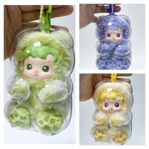 Aitemay 3pcs HACIPUPU Transparent Protective Cover HACIPUPU Gummy Bear Series Vinyl Plush Doll Protective Case Acrylic Dust Proof Doll Display Storage Bag