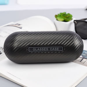 Carbon Fiber Sunglasses Case Large Cylindrical Real Shot Pressure-Resistant Portable Sports Capsule Anti-Pressure Sunglasses Case Black