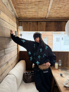 เสื้อสเวตเตอร์คาร์ดิแกนมีฮู้ดแบบหลวมๆ สไตล์อเมริกันย้อนยุคสำหรับฤดูใบไม้ผลิและฤดูใบไม้ร่วงสำหรับผู้ชายและผู้หญิง