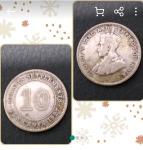 100% Authentic 1927 Straits Settlement 10 cents old coins good condition *Actual Pictures Taken No Stock Photos *Free Courier Tracking Delivery *Catalogue #0193