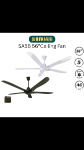 SIBERIAIR SA5B 56” Regulator Ceiling Fan 5 Speed 5 Metal Blade AC Motor BATHKITCHZ