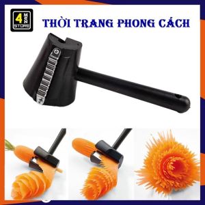 Dụng Cụ Cắt Rau Củ Quả  Tỉa Hoa Hình Xoắn Ốc Chất Liệu Nhựa Và Thép Không Gỉ Tiện Dụng - Dụng Cụ Tỉa Hoa Tạo Kiểu Bông Hoa Cà Rốt _ Bào Rau Củ Sợi