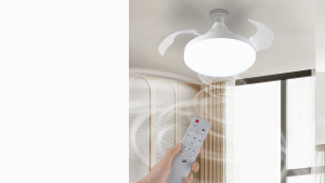 DingDian LED Ceiling Fan with Light Remote Control 3 Color Changeable 3 Blade Energy Saving Silent Invisible Blades for Bedroom Living Room Garage E27 Lamp Holder Modern Design