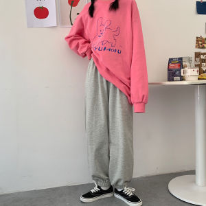 Womens Casual Loose Sports Pants Spring Autumn 2024 New Style Carrot Leggings Slimming Grey Sweatpants High Waist Wide Leg