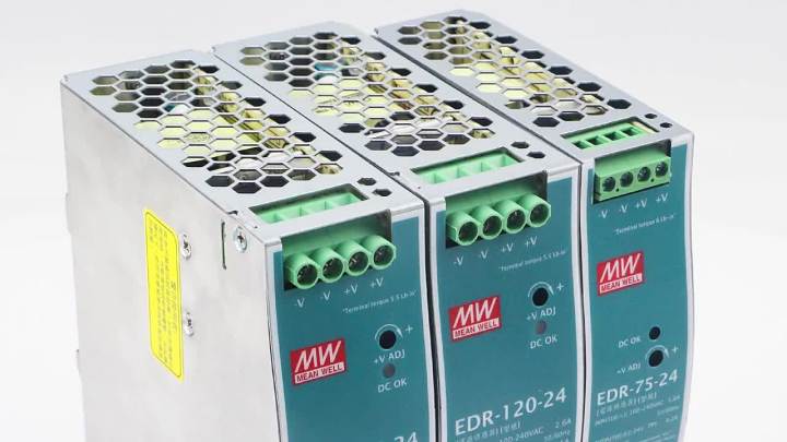 DIN Rail EDR-75 Series 12V 24V 48V MEAN WELL 75W Power Supply AC-DC ...