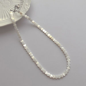Sweet Temperament Simplicity Clavicular Chain Gifts For Women Girls Fashion Versatile Exquisite 6MM Heart Shell Beaded Necklace