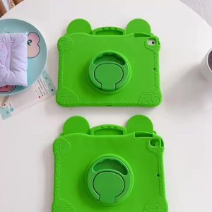 For Samsung Galaxy Tab A7 Lite 8.7 A9 A11 Plus 11 T290 T295 A 8.0 inth Tablet Case 3D Cartoon Frog Bracket Soft Silicone Cover
