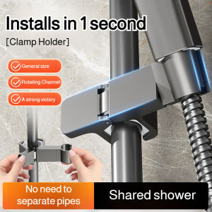 Adjustable Shower Rod Holder for Bathroom Rotatable Shower Head Holder Suction Cup Shower Head Holder No Drilling Wall-mounted