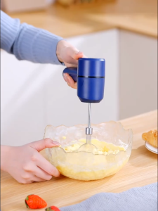 Cordless Hand Mixer Egg Beater Rechargeable Handheld Electric Mixer with 2 Stainless Steel Whisks Digital Display 3 Speed Kitchen Blender for Baking Eggs Cakes