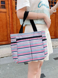 New Fashionable Large Capacity Waterproof Oxford Cloth Handbag Multi-Way Shoulder Mommy Tote Bag for Work Canvas Geometric Print