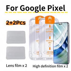 Tempered Glass Screen Protector 4Pcs For Google Pixel 10 9 9a Pro XL 8A 8 7 7a 6a Rear Camera No Dust Bubbles Easy Install Kit