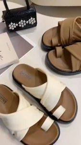 Korean One Finger Sandals For Women Fashion Casual Cross-Strap Slip-On Slippers#WT397